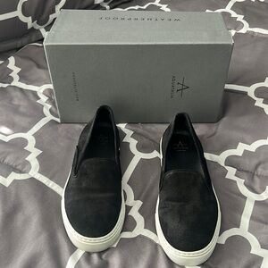Aquatalia Olisa Suede Black Slip on Shoes